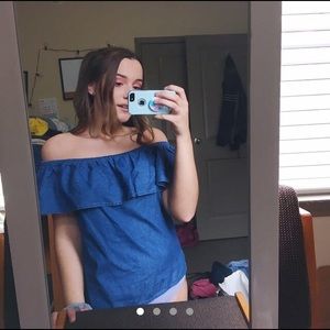 Off-Shoulder Denim Top